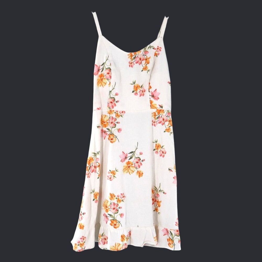 Old Navy Linen Sundress Womens XS Cream Cottagecore Beachy‎ Casual Boho Vacation